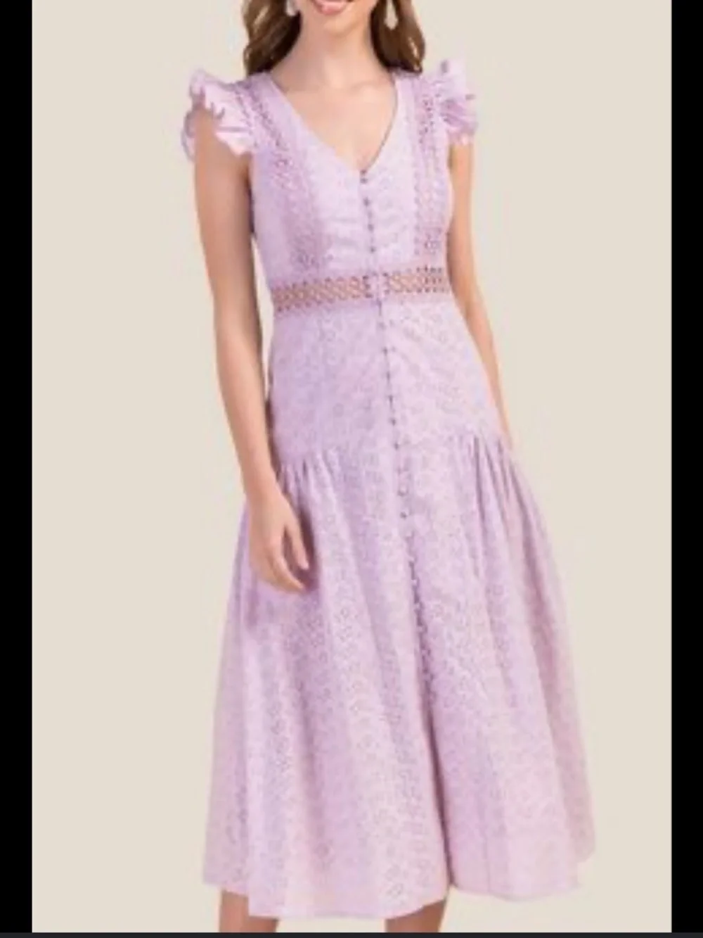 Lilac eyelet Altered State dress size large - Picture 2 of 14